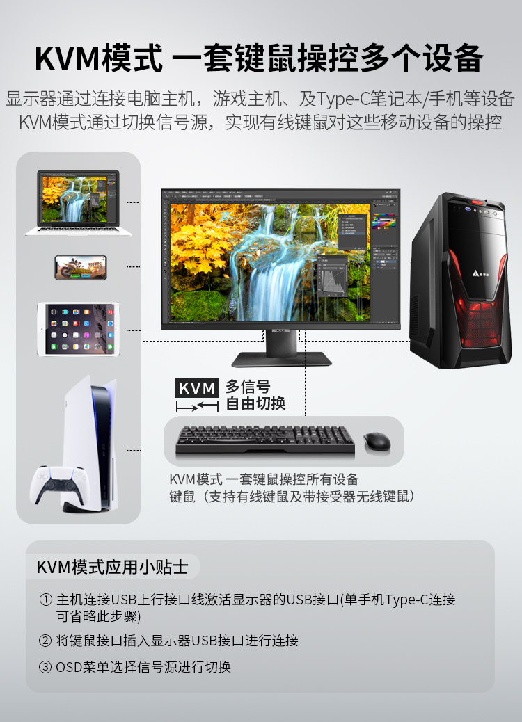 KOIOS K2723UB 27inch 4K Computer Monito 60Hz Narrow Bezel Design Office Display Type-C HDR IPS Screen 3840*2160 Swivel Lift Stand Black插图15